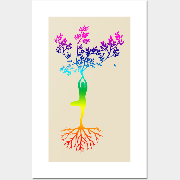 Yoga spiritual chakra tree of life spirituel magic Wall Art by spiritual